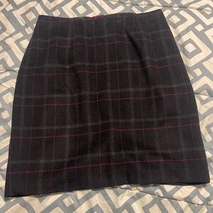 Talbots Black and Pink Plaid Pencil Skirt